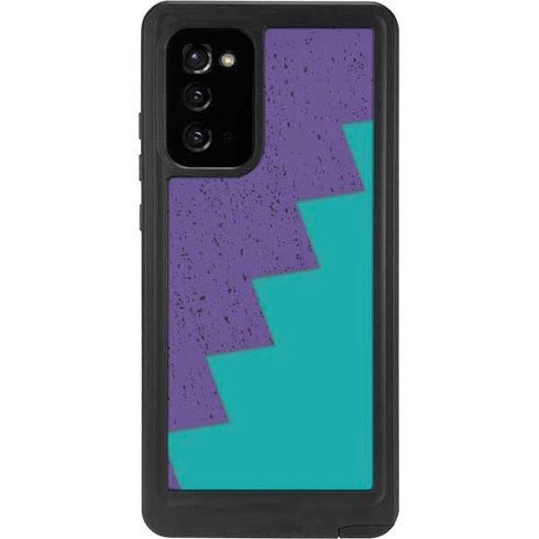 Purple Turquoise Zig Zag Galaxy Note20 5G Waterproof Case