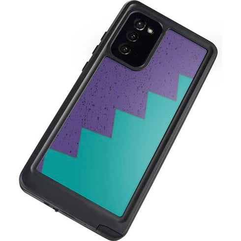 Purple Turquoise Zig Zag Galaxy Note20 5G Waterproof Case