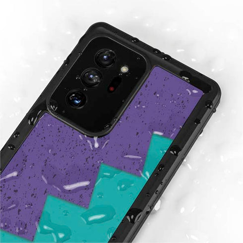 Purple Turquoise Zig Zag Galaxy Note20 Ultra 5G Waterproof Case