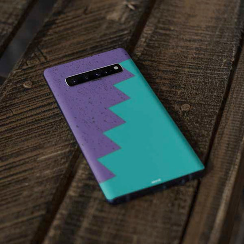 Purple Turquoise Zig Zag Galaxy S10 Skin