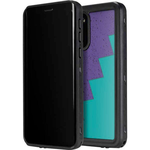 Purple Turquoise Zig Zag Galaxy S20 Plus Waterproof Case