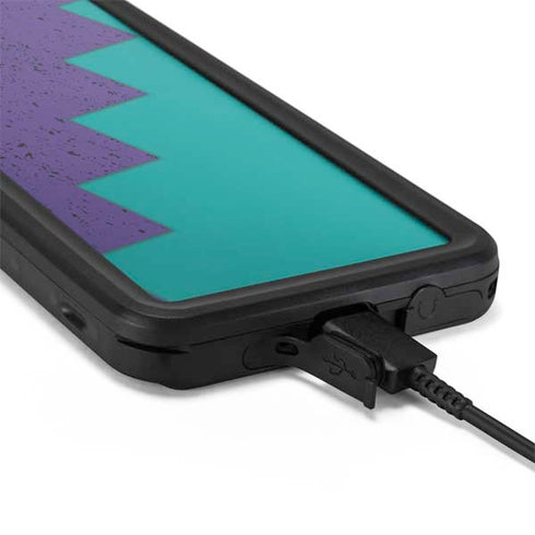 Purple Turquoise Zig Zag Galaxy S20 Plus Waterproof Case