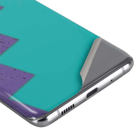 Purple Turquoise Zig Zag Galaxy S20 Skin