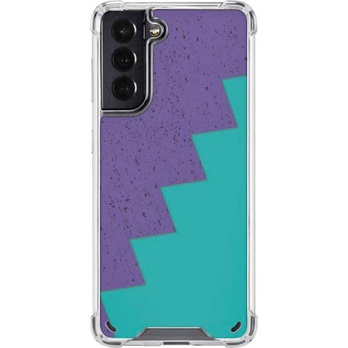 Purple Turquoise Zig Zag Galaxy S21 5G Clear Case