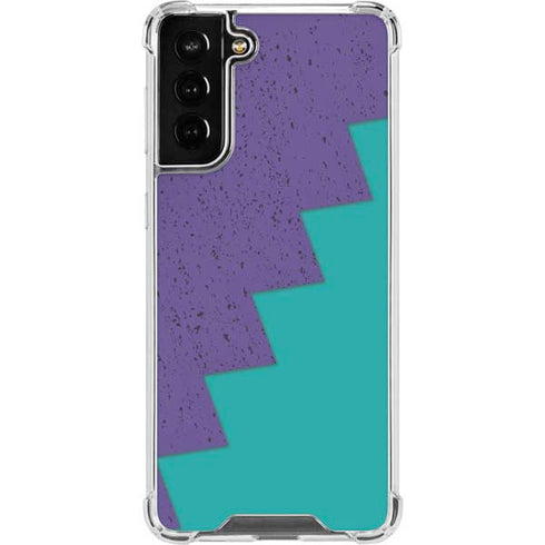 Purple Turquoise Zig Zag Galaxy S21 FE Clear Case