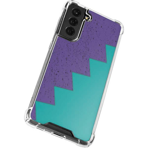 Purple Turquoise Zig Zag Galaxy S21 FE Clear Case