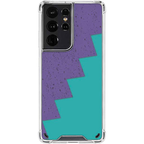 Purple Turquoise Zig Zag Galaxy S21 Ultra 5G Clear Case