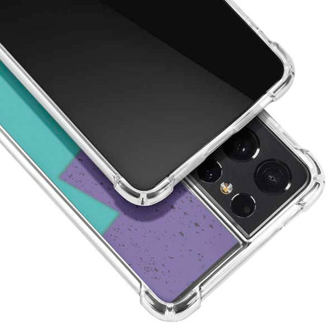 Purple Turquoise Zig Zag Galaxy S21 Ultra 5G Clear Case