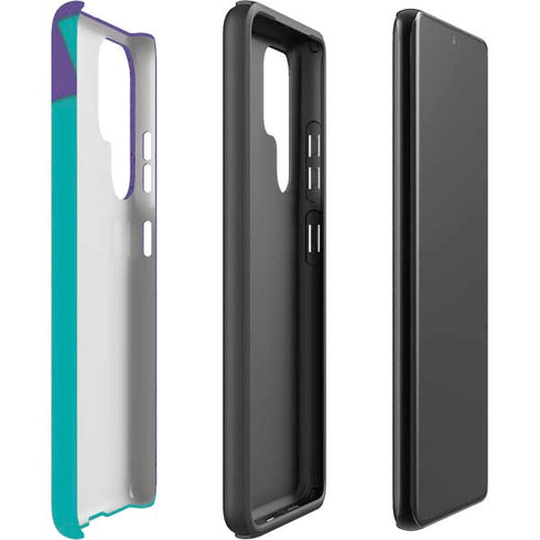 Purple Turquoise Zig Zag Galaxy S22 Ultra Pro Case