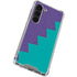 Purple Turquoise Zig Zag Galaxy S23 Clear Case