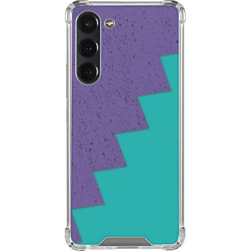 Purple Turquoise Zig Zag Galaxy S23 Plus Clear Case