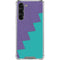 Purple Turquoise Zig Zag Galaxy S23 Plus Clear Case