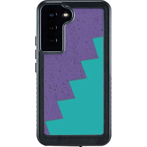 Purple Turquoise Zig Zag Galaxy S23 Plus Waterproof Case