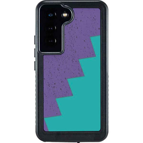 Purple Turquoise Zig Zag Galaxy S23 Waterproof Case