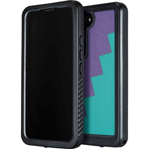 Purple Turquoise Zig Zag Galaxy S23 Waterproof Case
