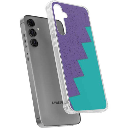 Purple Turquoise Zig Zag Galaxy S24 Plus Clear Case