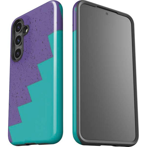 Purple Turquoise Zig Zag Galaxy S24 Plus Impact Case