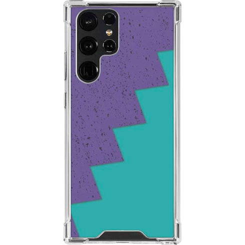 Purple Turquoise Zig Zag Galaxy S24 Ultra Clear Case