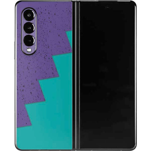 Purple Turquoise Zig Zag Galaxy Z Fold3 5G Skin