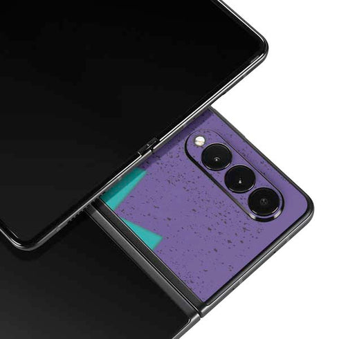 Purple Turquoise Zig Zag Galaxy Z Fold3 5G Skin