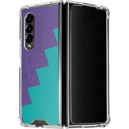 Purple Turquoise Zig Zag Galaxy Z Fold4 5G Clear Case