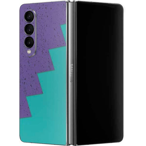 Purple Turquoise Zig Zag Galaxy Z Fold4 5G Skin