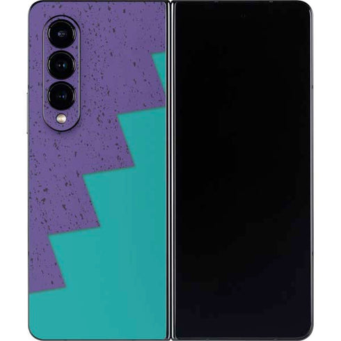 Purple Turquoise Zig Zag Galaxy Z Fold4 5G Skin