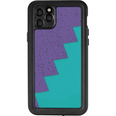 Purple Turquoise Zig Zag iPhone 11 Pro Max Waterproof Case