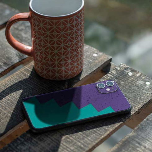 Purple Turquoise Zig Zag iPhone 11 Skin