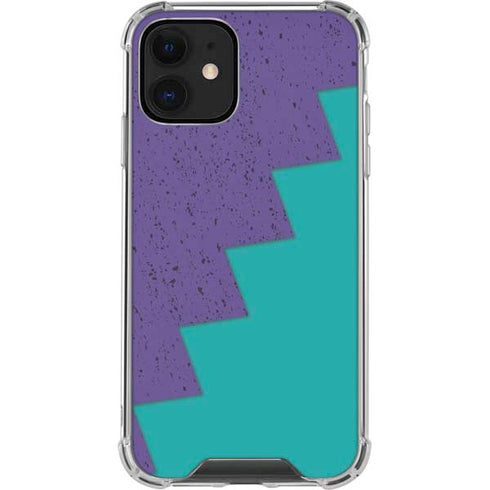 Purple Turquoise Zig Zag iPhone 12 Clear Case
