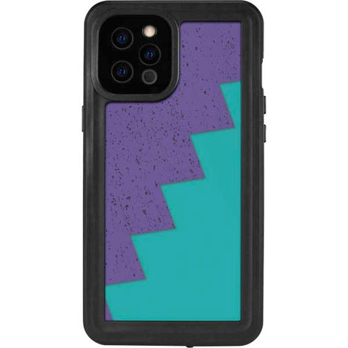 Purple Turquoise Zig Zag iPhone 12 Pro Max Waterproof Case