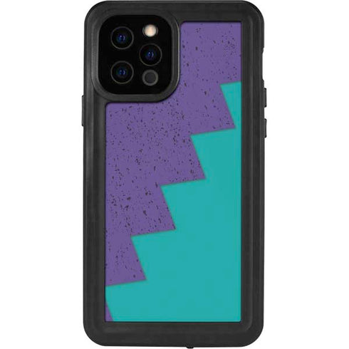 Purple Turquoise Zig Zag iPhone 12 Pro Waterproof Case
