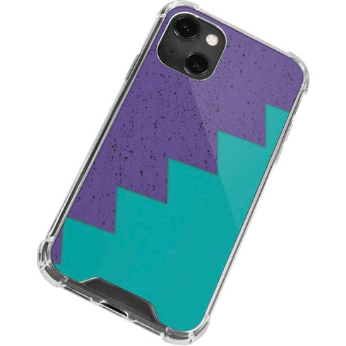 Purple Turquoise Zig Zag iPhone 13 Mini Clear Case
