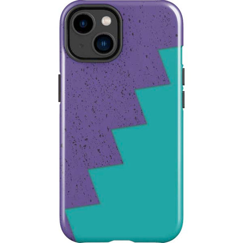 Purple Turquoise Zig Zag iPhone 14 Plus Impact Case