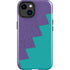 Purple Turquoise Zig Zag iPhone 14 Plus Impact Case