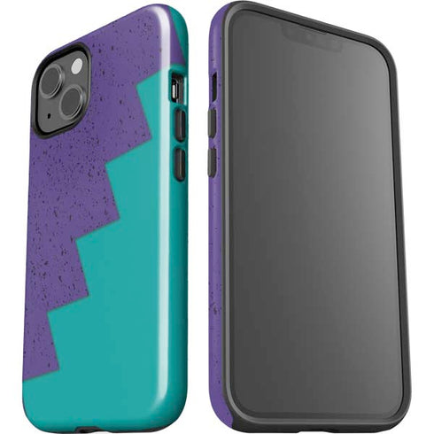 Purple Turquoise Zig Zag iPhone 14 Plus Impact Case