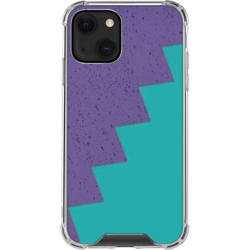 Purple Turquoise Zig Zag iPhone 14 Plus Clear Case