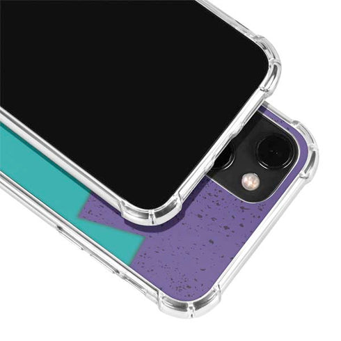 Purple Turquoise Zig Zag iPhone 14 Plus Clear Case