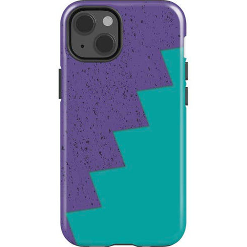 Purple Turquoise Zig Zag iPhone 15 Impact Case