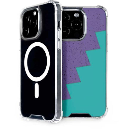 Purple Turquoise Zig Zag iPhone 15 Pro MagSafe Case