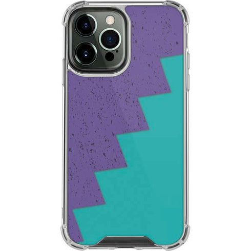 Purple Turquoise Zig Zag iPhone 14 Pro Max Clear Case