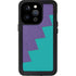 Purple Turquoise Zig Zag iPhone 14 Pro Waterproof Case