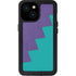Purple Turquoise Zig Zag iPhone 15 Waterproof Case