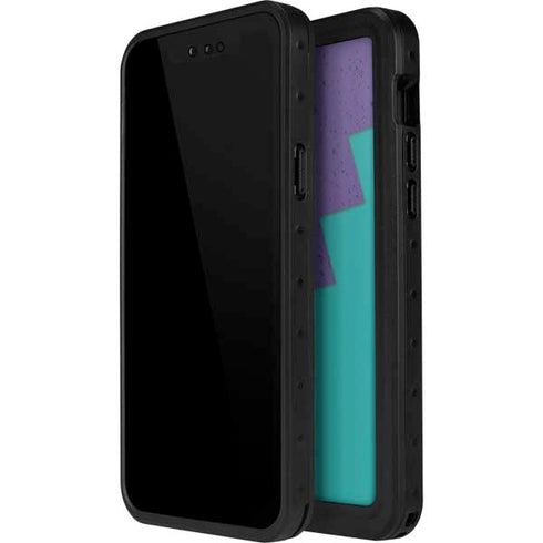 Purple Turquoise Zig Zag iPhone 15 Waterproof Case