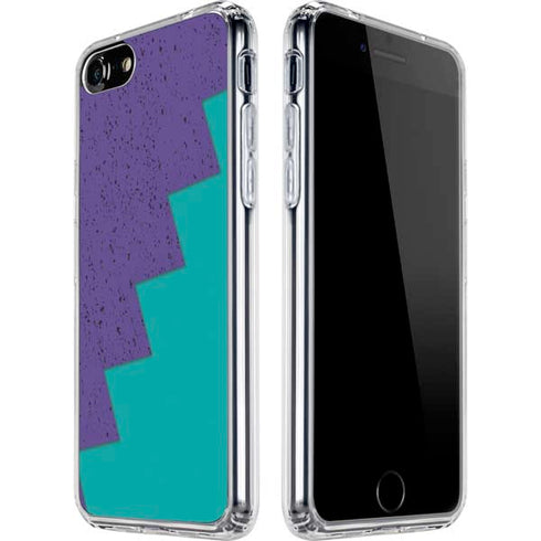 Purple Turquoise Zig Zag iPhone SE (2nd & 3rd Gen) Clear Case