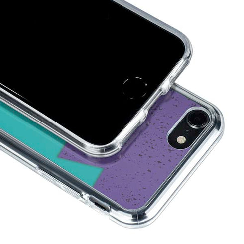 Purple Turquoise Zig Zag iPhone SE (2nd & 3rd Gen) Clear Case