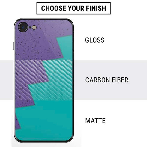 Purple Turquoise Zig Zag iPhone SE (2nd & 3rd Gen) Skin