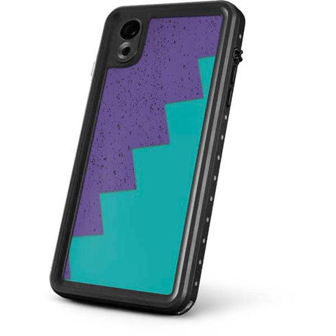 Purple Turquoise Zig Zag iPhone XR Waterproof Case
