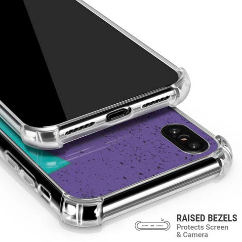 Purple Turquoise Zig Zag iPhone XS Max Clear Case