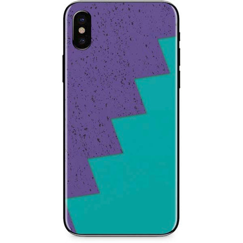 Purple Turquoise Zig Zag iPhone XS Skin